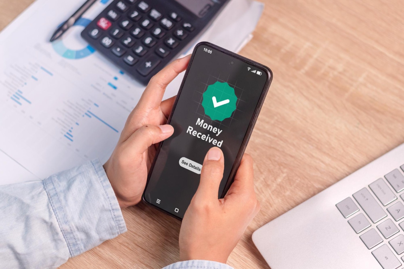 Notification de paiement reçu sur mobile